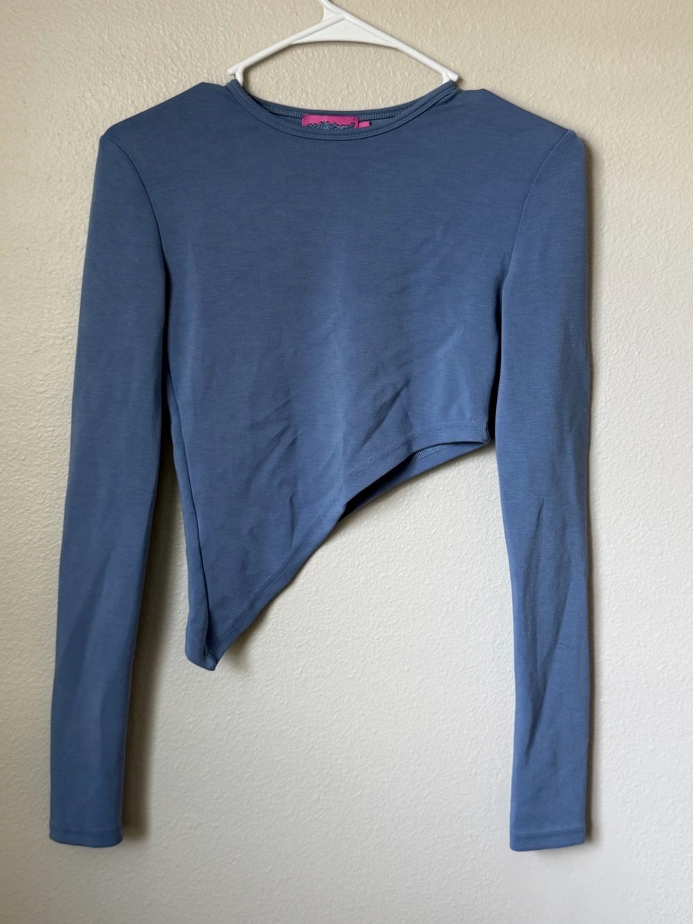 Edikted Blue Asymmetrical Long Sleeve Y2K Top Size Small fairycore - Picture 2 of 5